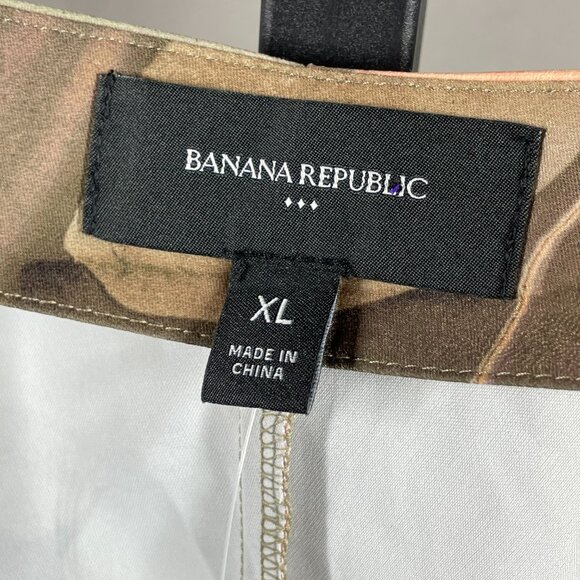 NEW Banana Republic Skirt Womens XL pink green floral water color satin - Picture 4 of 9